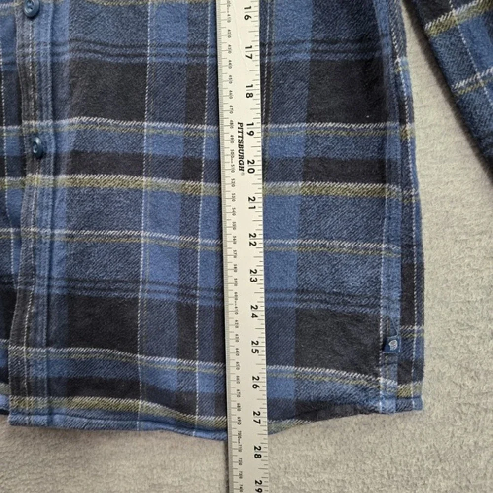 Mountain Hard Wear Men Button Up Shirt M Blue Plaid Long Sleeve‎ Flannel Work